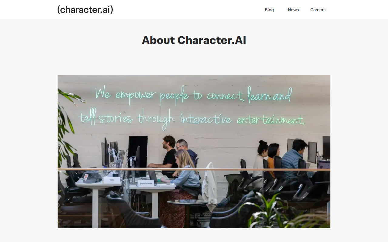 Character.AI interface (2026)