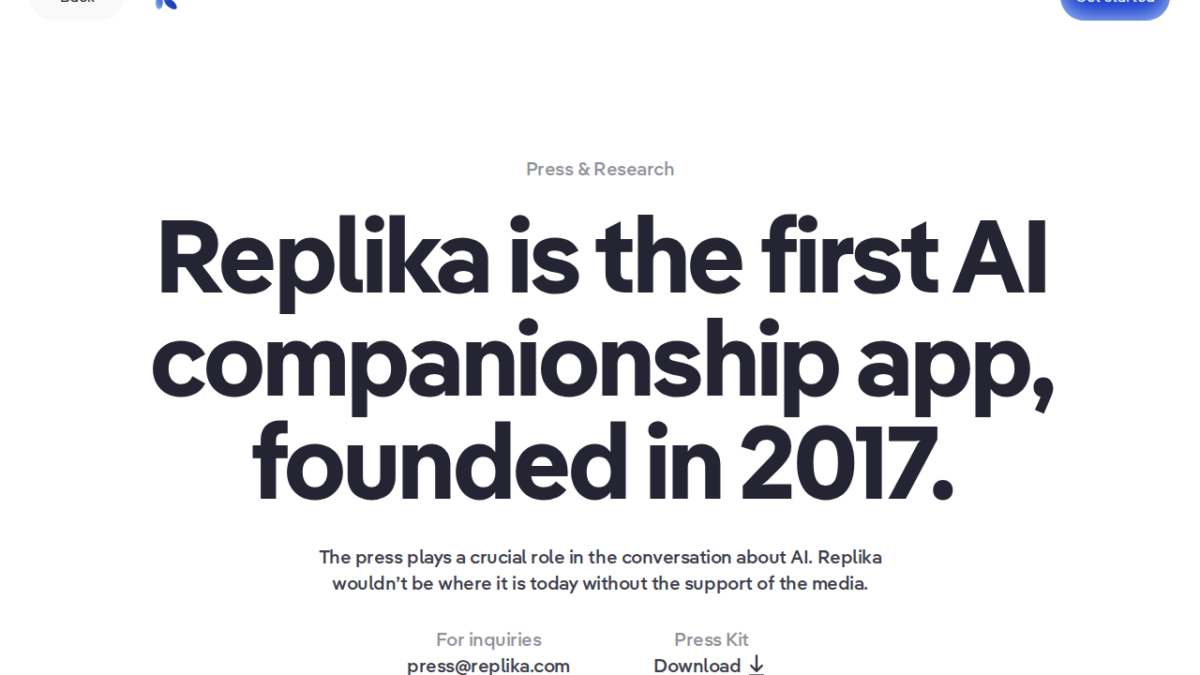 Replika interface (2026)
